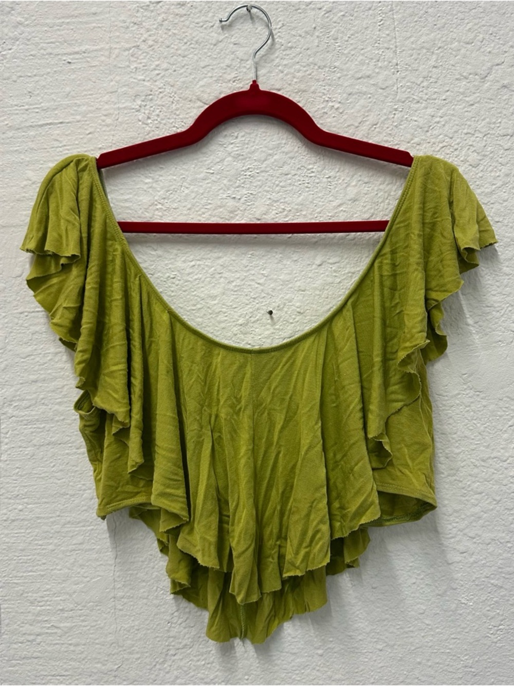 Women’s Olive Green Ruffle Off-Shoulder Top